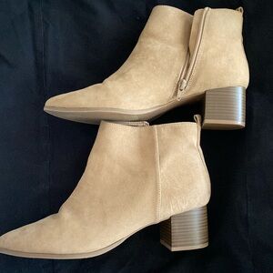 Brown suede ankle boots